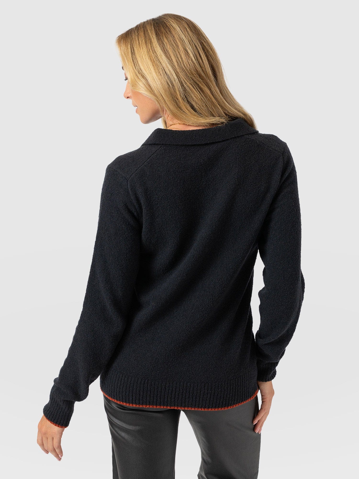 Delphi Polo Knit - Black - Women's T-shirts | Saint + Sofia® USA